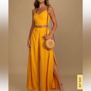 Mustard Yellow Two Piece Jumpsuit